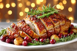 Pernil navideño con salsa de tamarindo