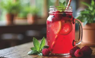 Limonada de frutos rojos