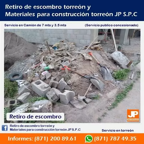 Retiro de escombro en torreón cover