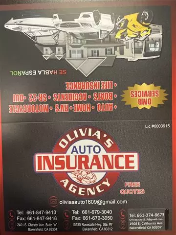 Olivia’s Auto Insurance cover