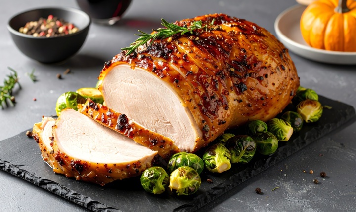 Pechuga de pavo glaseada para Acción de Gracias