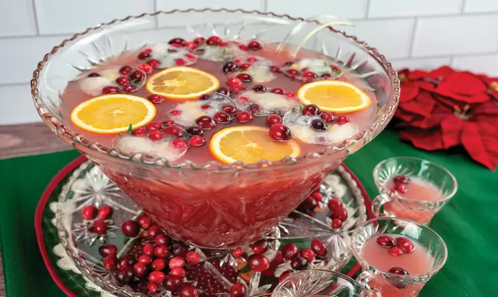 Ponche navideño de arándanos