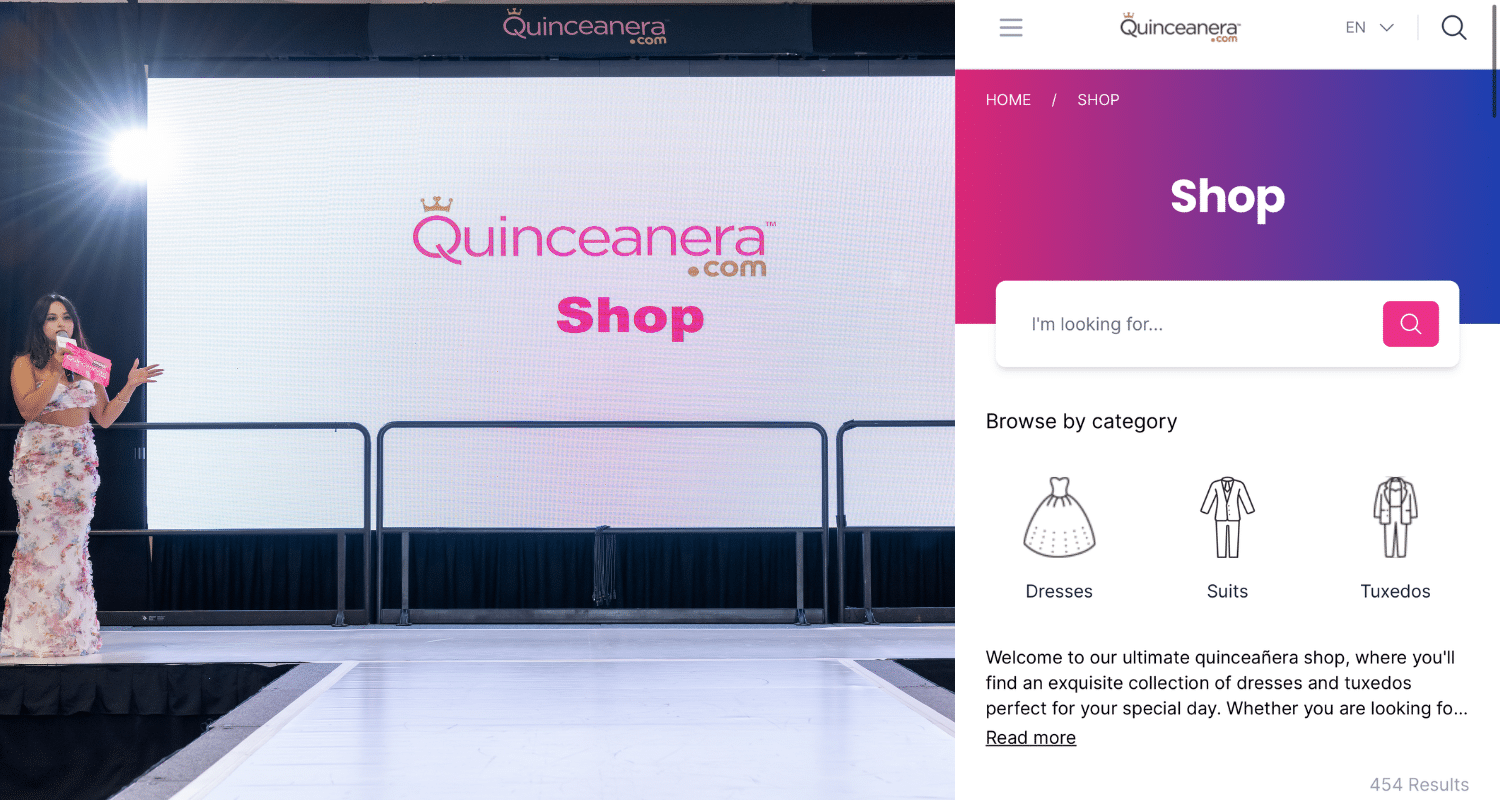 Nuevo Mercado XV Shop se Lanza en el Desfile de Moda y Expo de Quinceanera.com Ontario 2024