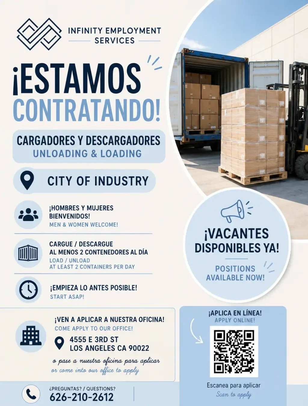 CITY OF INDUSTRY CARGADORES Y DESCARGARDORES