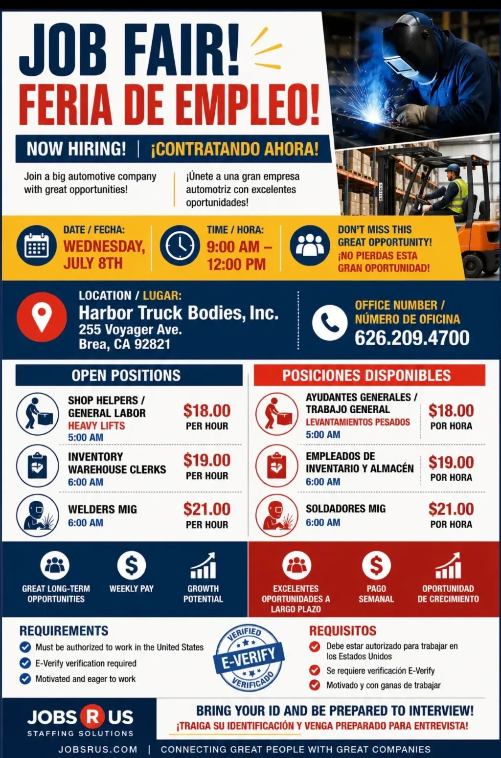 JOB FAIR/WEDNESDAY 7/8/26