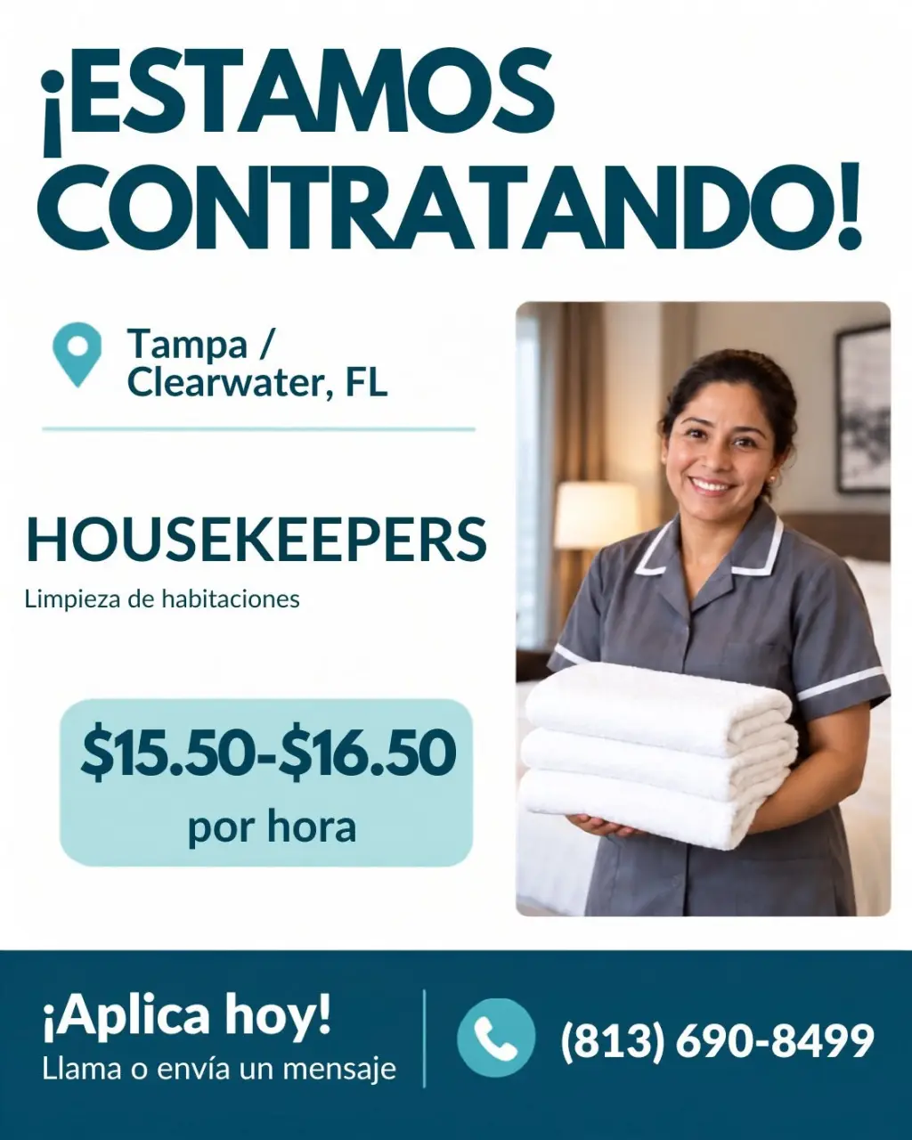 Recamarera / Personal de Limpieza de Habitaciones (Housekeeping)