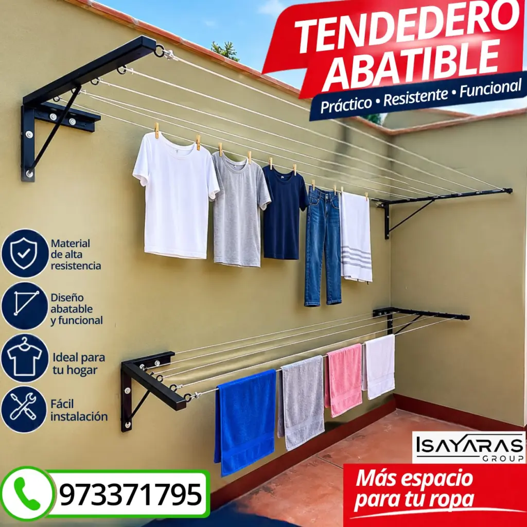 MAS ORDEN EN EL SECADO DE TU ROPA CON EL TENDEDERO ABATIBLE - ISAYARAS GROUP