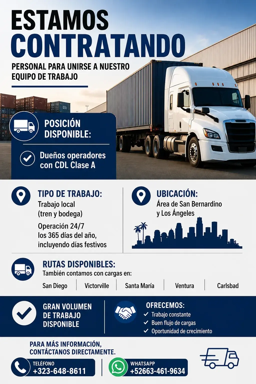 🚛 Se Solicitan Dueños Operadores Clase A🚛