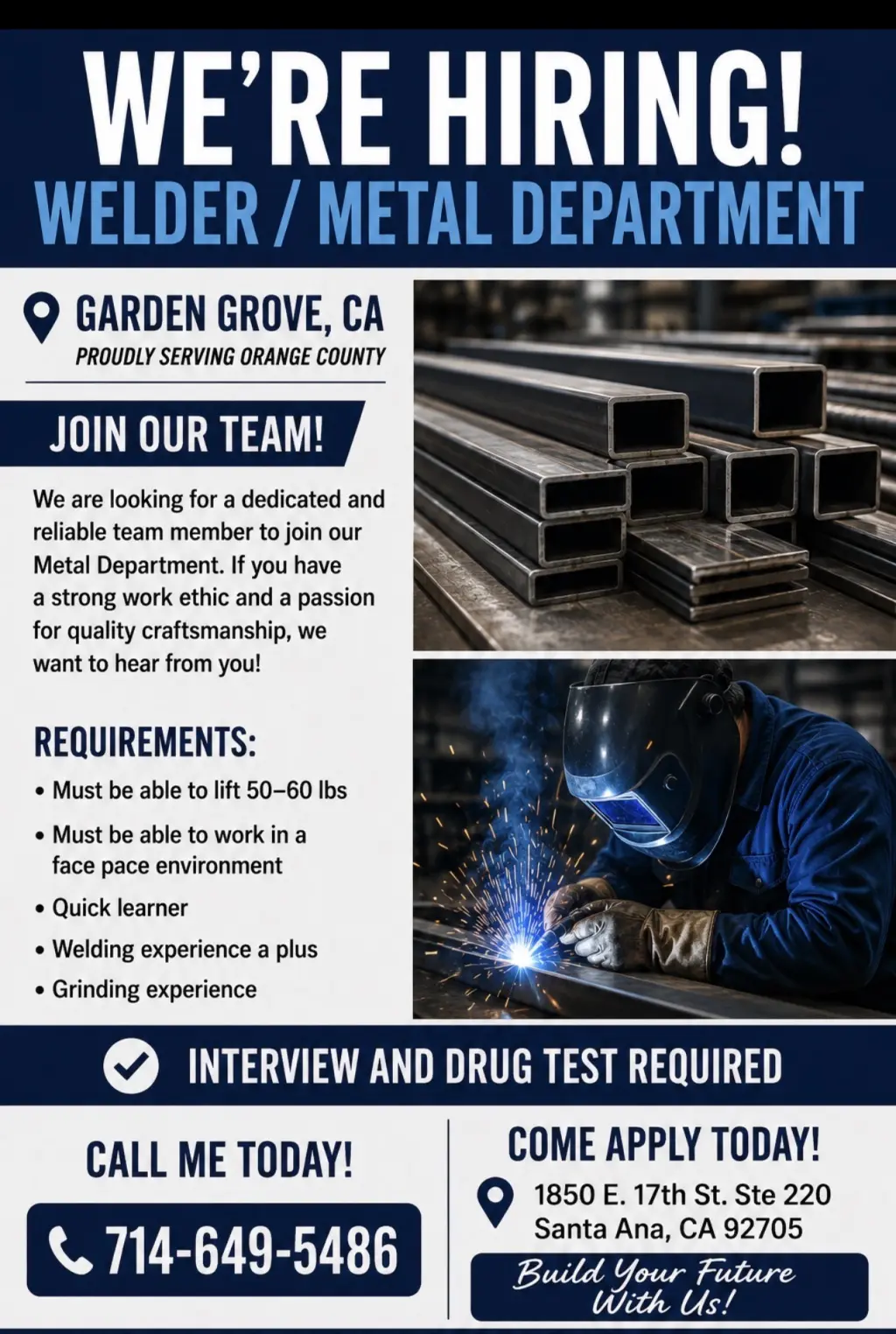 Welder/Metal department