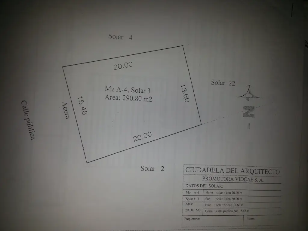 VENTA DE TERRENO  290,00 m2-Via Puntilla-Salitre.Contiguo a Malaga II