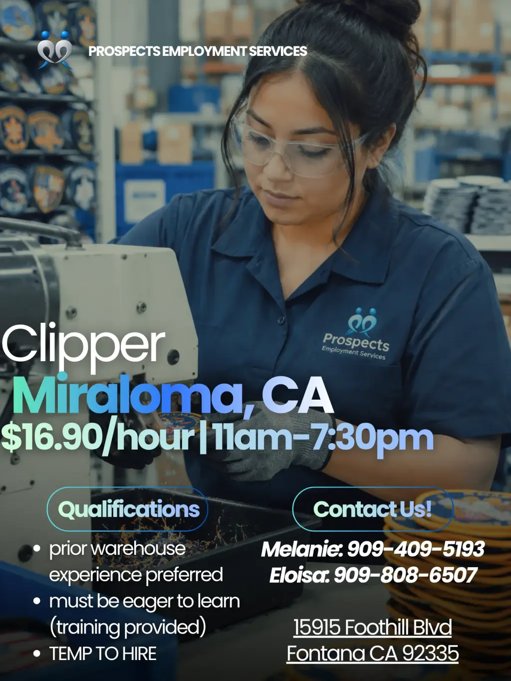 TRABAJO EN MIRALOMA,CA