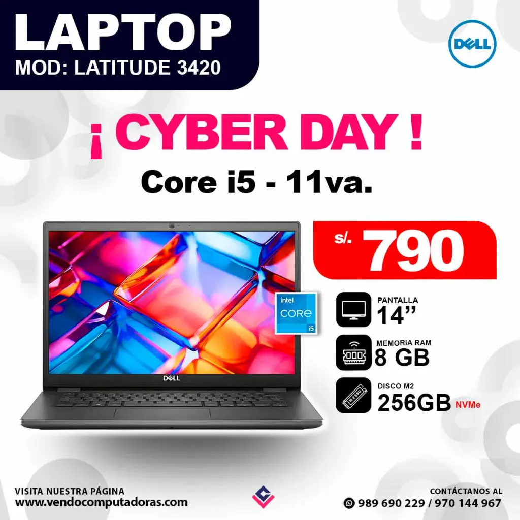 Laptop DELL Latitude 3420 core i5 - 11va.