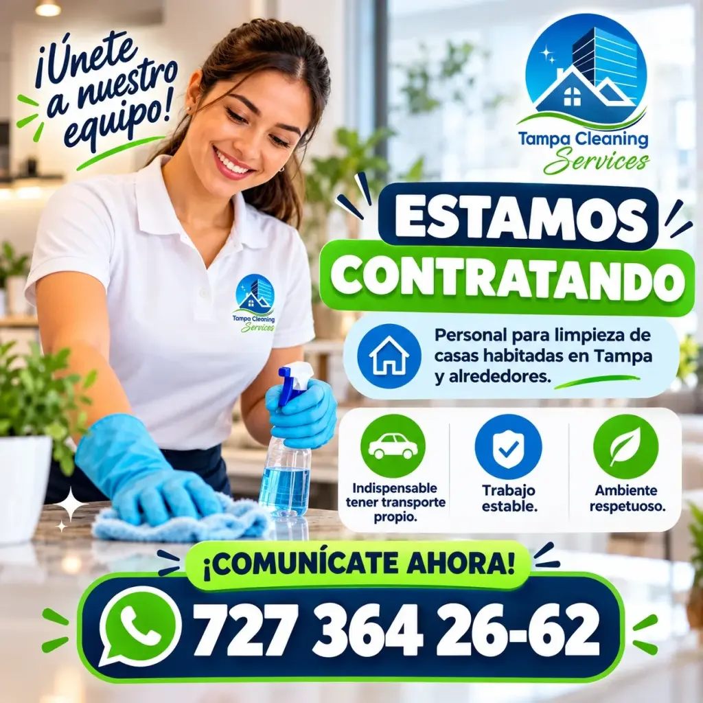 Personal de Limpieza Residencial / Asistente de Limpieza ($16/hr + Millaje)