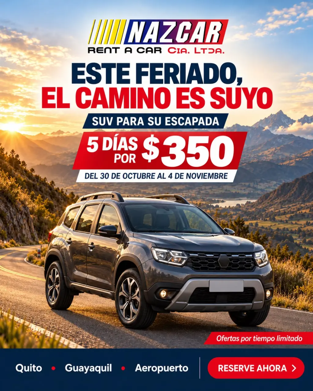Nazcar Rent A Car, Alquila un auto este feriado