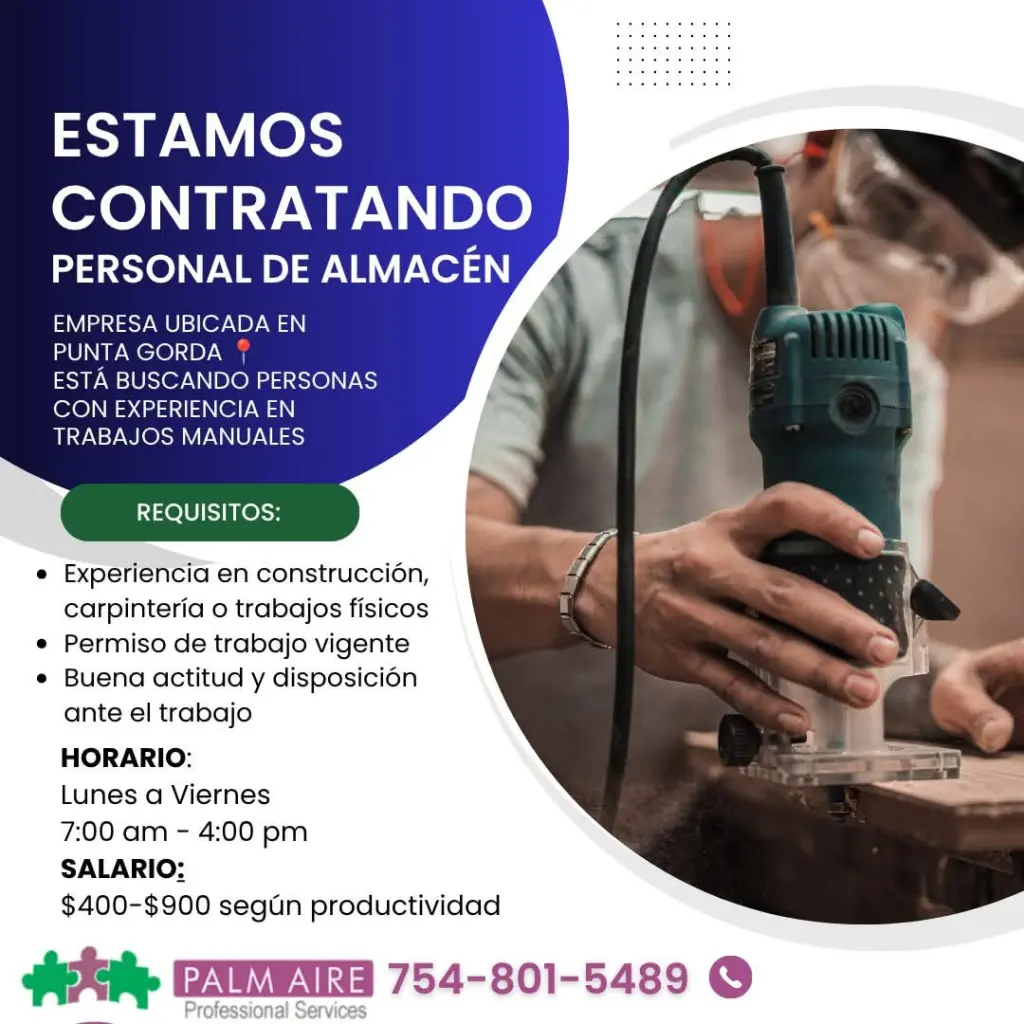 Estamos contratando Personal de Almacén!  Empresa ubicada en Punta