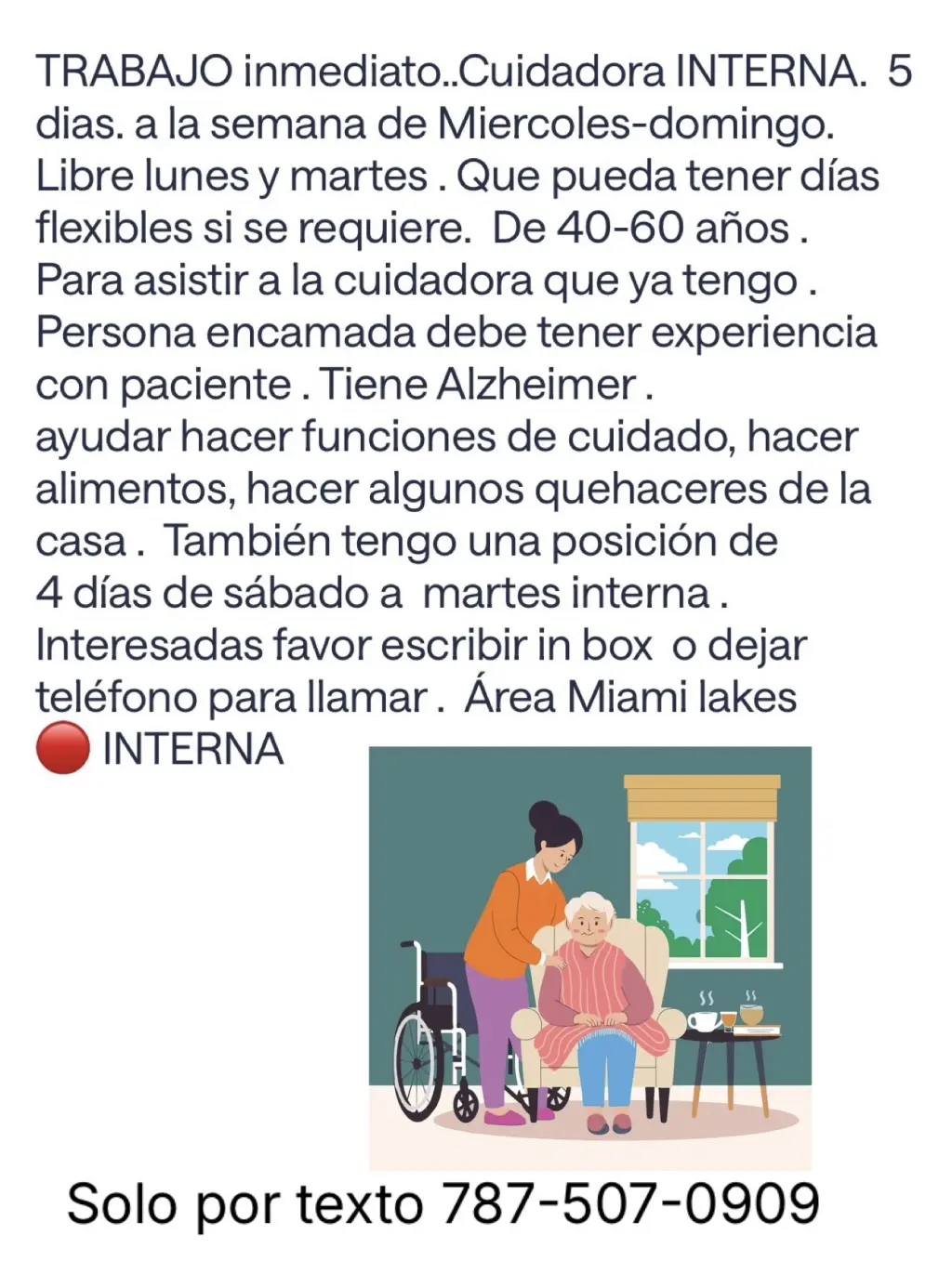 Immediate Hiring: Internal Caregiver Needed
