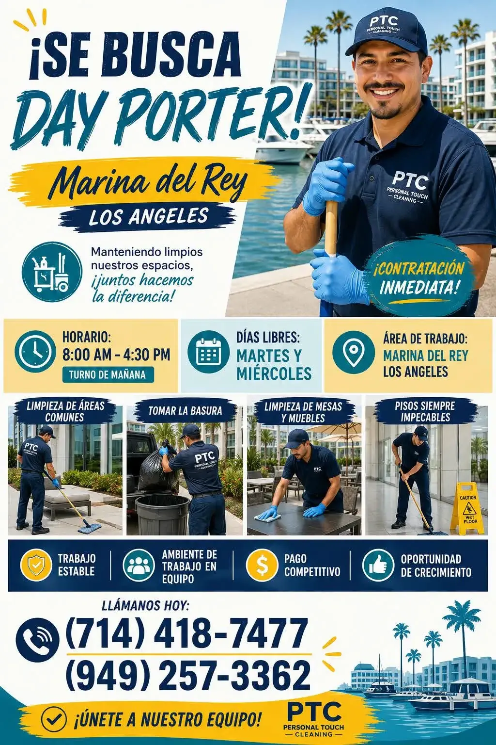 DAY PORTER EN MARINA DEL REY
