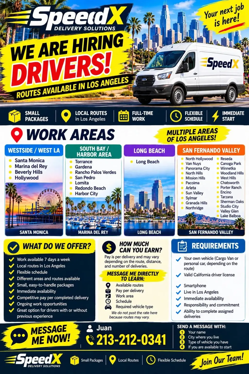 SPEEDX IS HIRING DRIVERS IN LOS ANGELES!