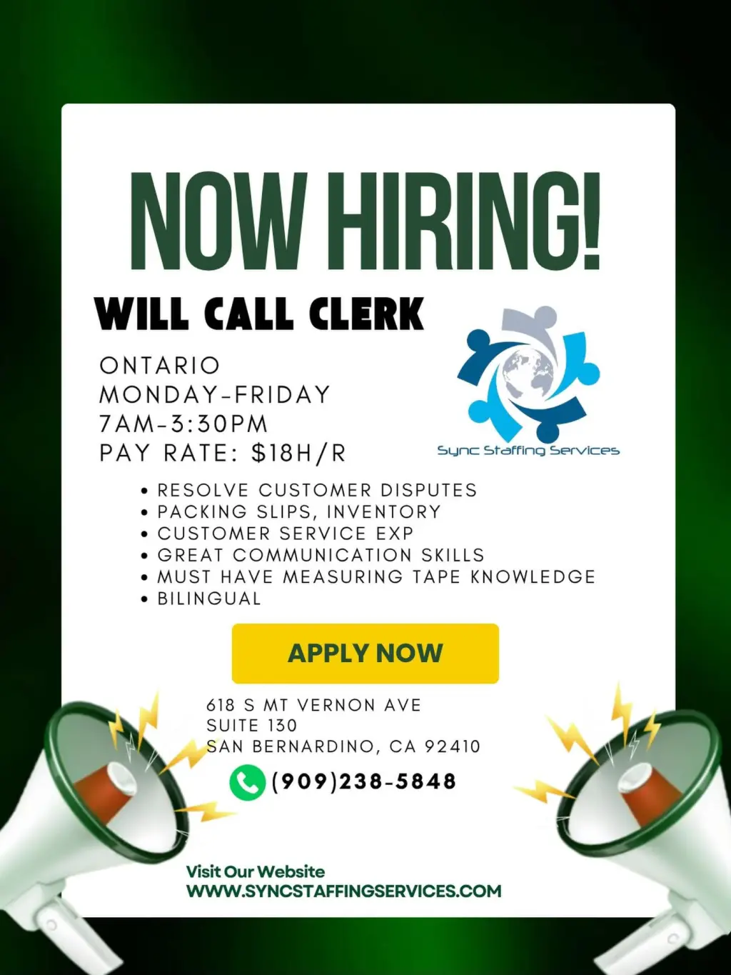 Will Call Clerk