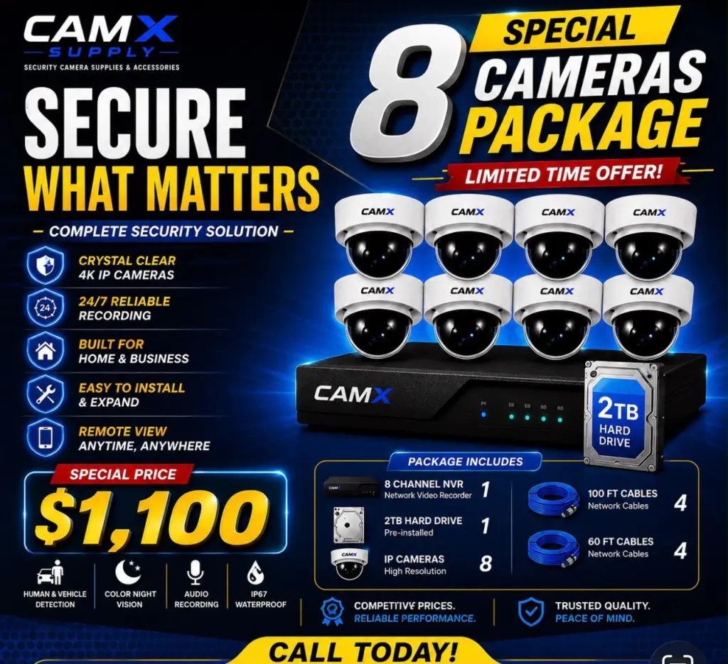 Paquete Completo de Sistema de Seguridad con 8 Cámaras