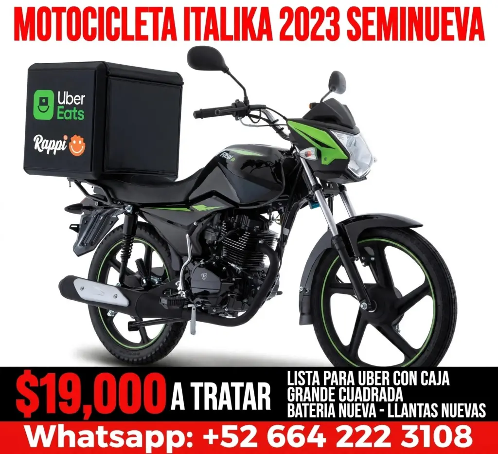 Motocicleta Italika 2023 para Entrega - Seminueva