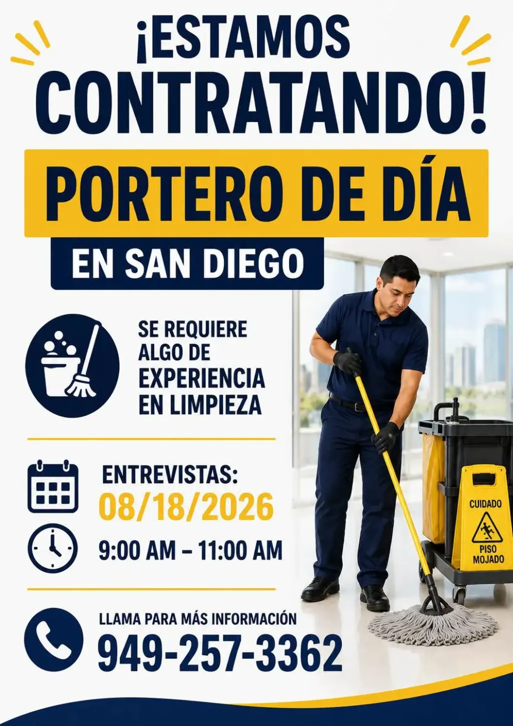 Entrevista en San Deigo Para Trabajos de Limpieza
