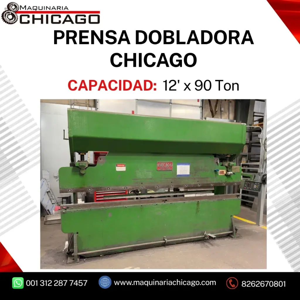 PRENSA DOBLADORA DE CORTINA CHICAGO DREIS & KRUMP 12' x 90 Ton