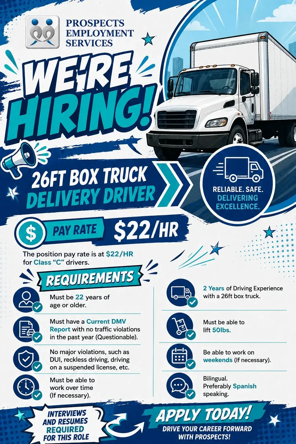 HIRING 26FT BOX TRUCK DRIVER