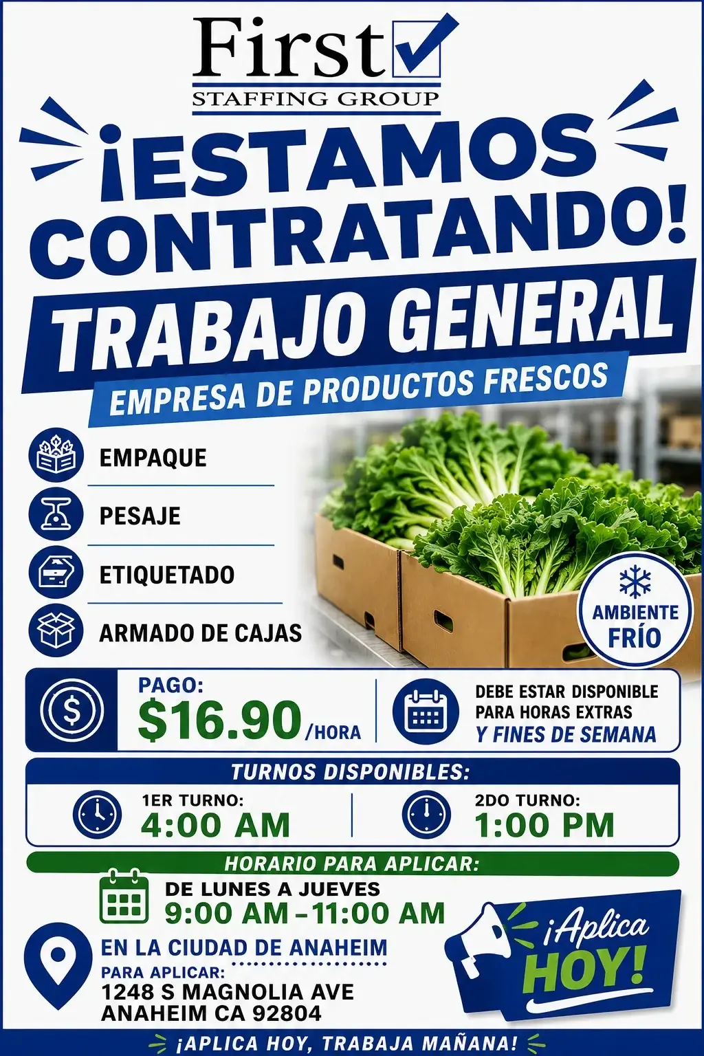 TRABAJO DISPONIBLE