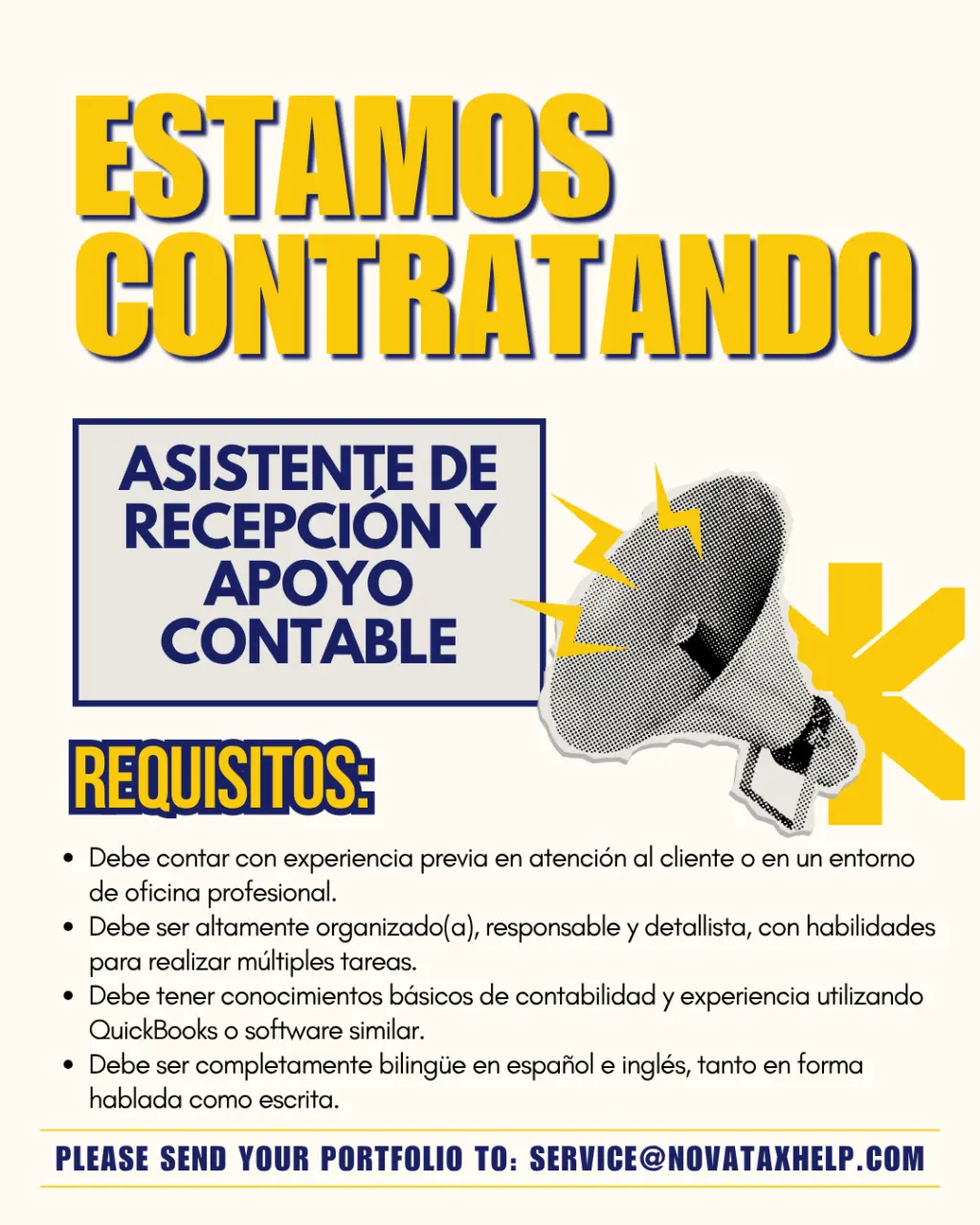 Asistente de Recepción y Apoyo Contable