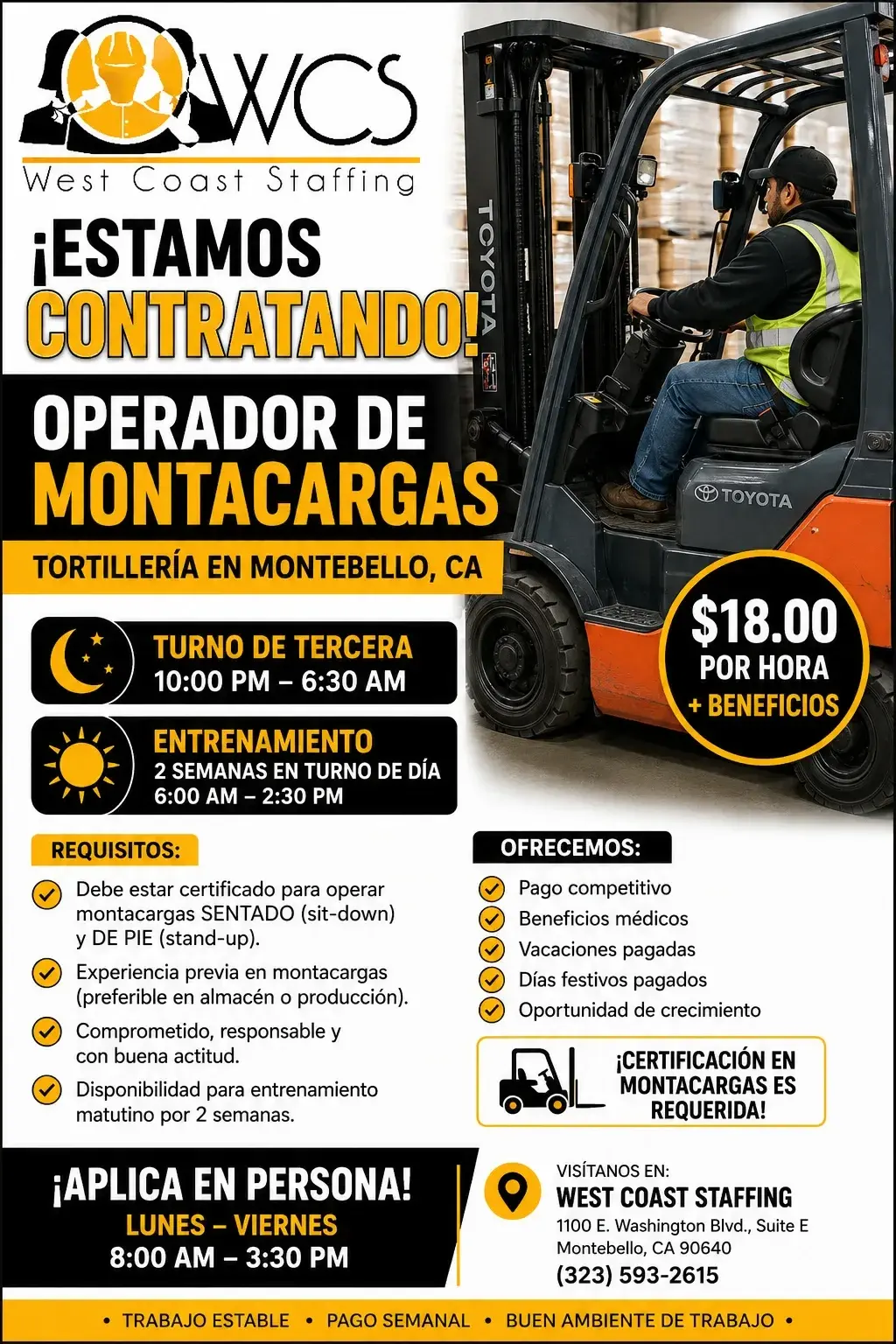 3rd shift Forklift  Driver