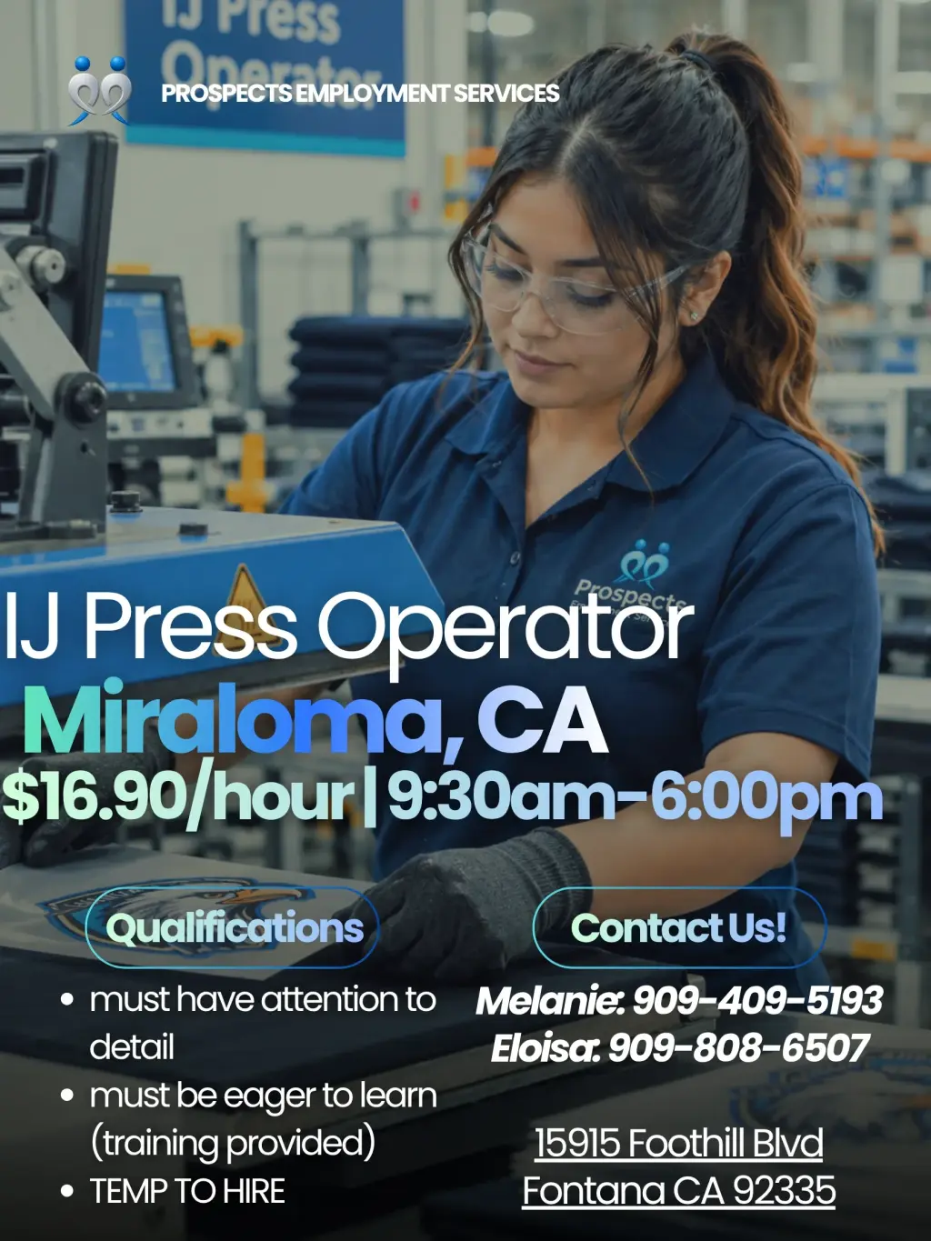 TRABAJO EN MIRALOMA, CA