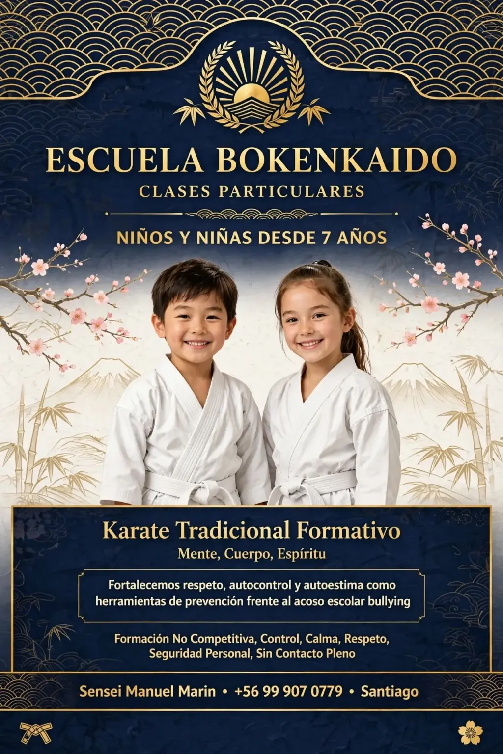 Clases de Karate formativo defensivo no competencia