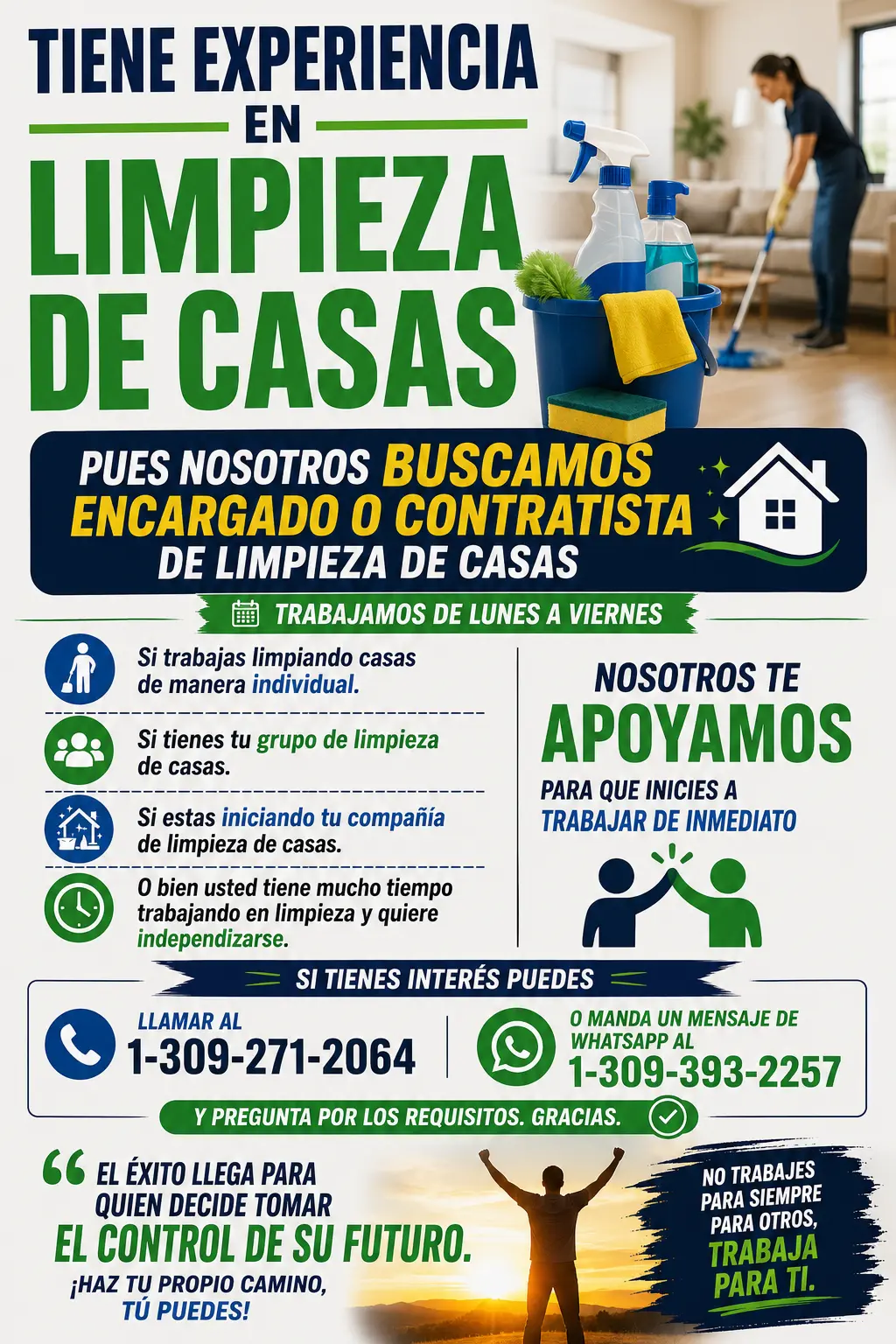 🚨 ¡TRABAJO DISPONIBLE PARA EXPERTOS EN LIMPIEZA!