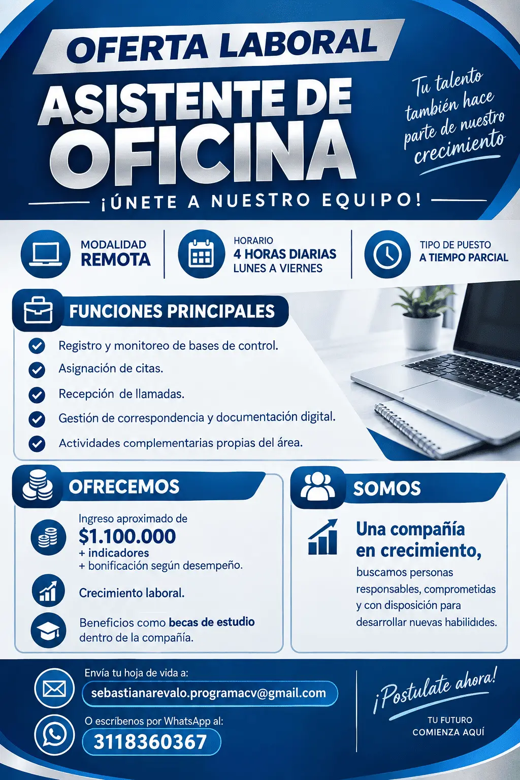 Convocatoria abierta: se buscan asistentes y auxiliares