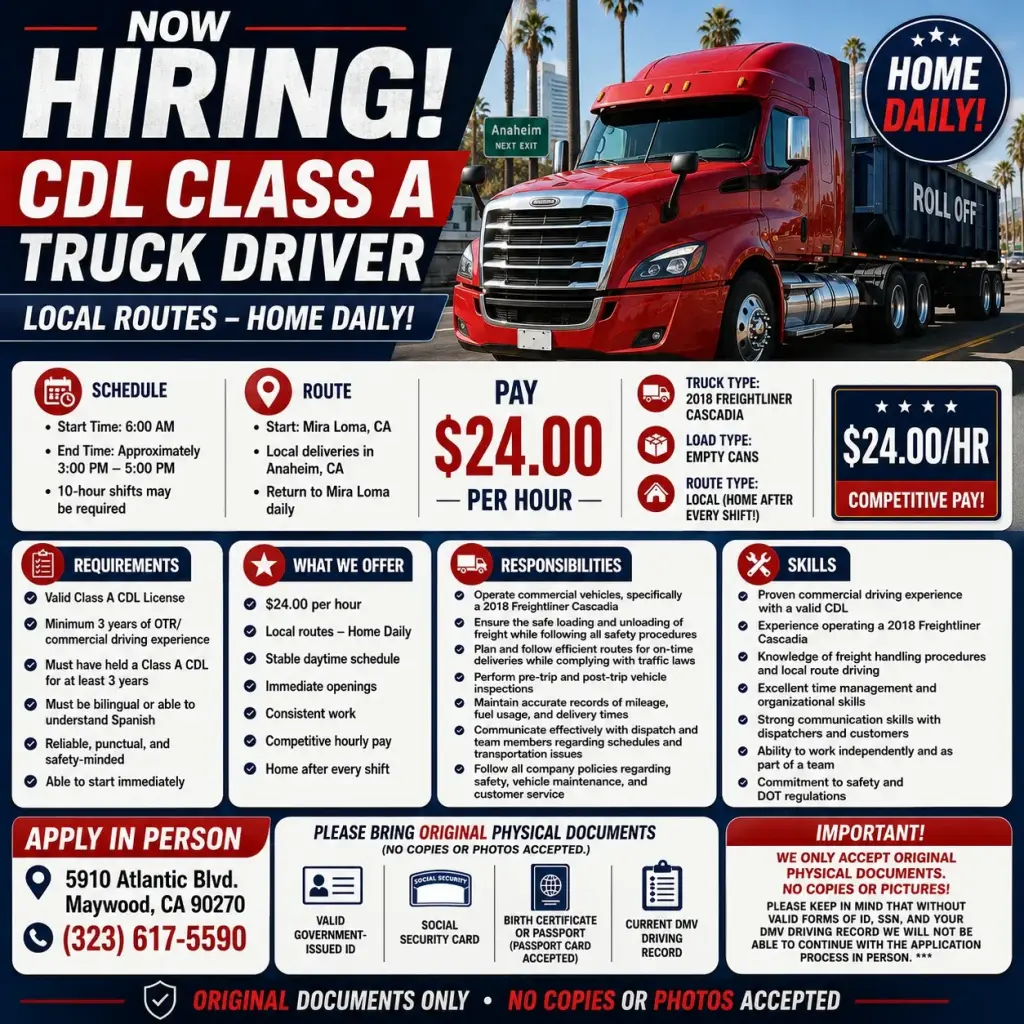 Class A drivers with Exp Required 🚛💨
