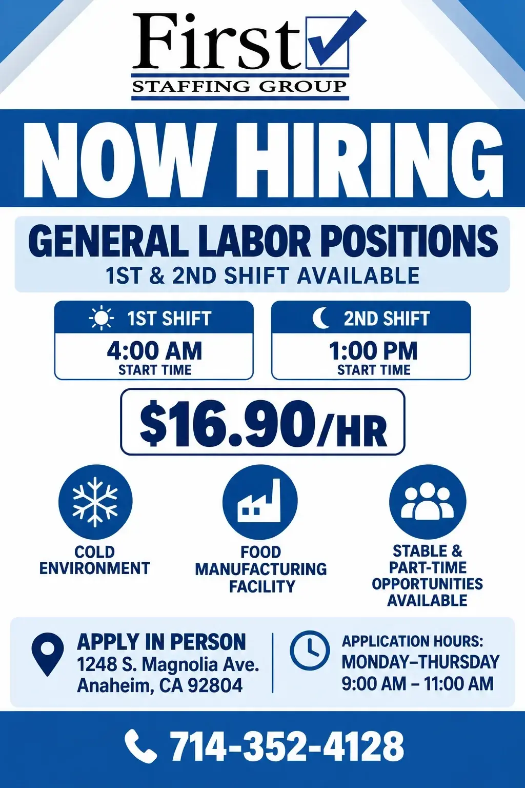 LABOR GENERAL - AMBIENTE FRIO