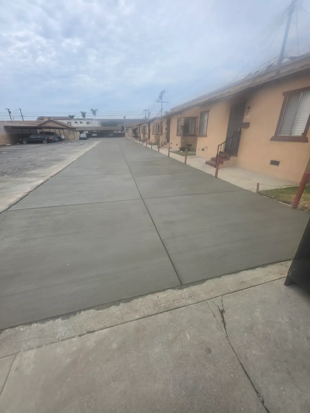 Entrada de Concreto Recién Vertido