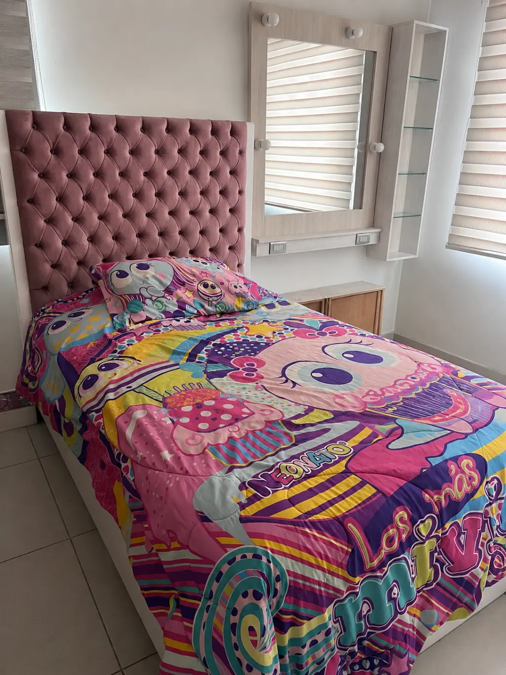 Juego de Cama Colorido para Niños con Cabecera Decorativa