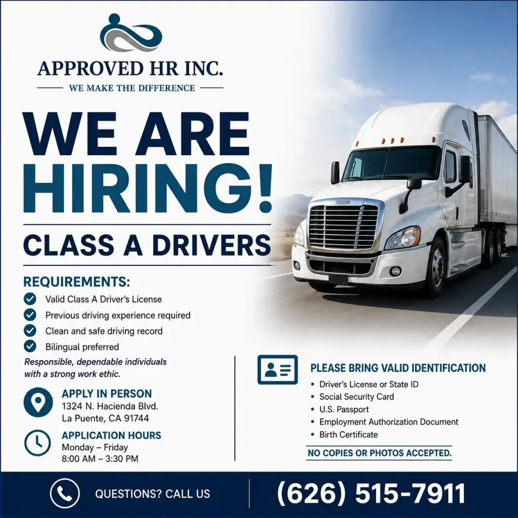 CLASS A DRIVERS NEEDED!