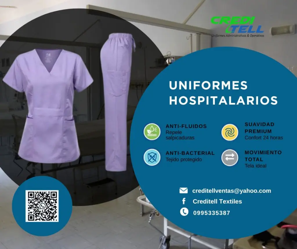 Uniformes anti-fluidos, suaves y resistentes para tu día a día en el hospital.