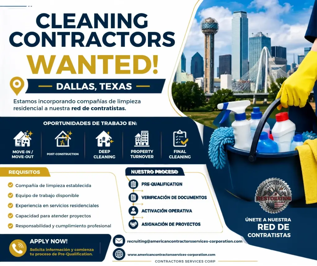 🚨 CLEANING CONTRACTORS DALLAS, TEXAS 🚨