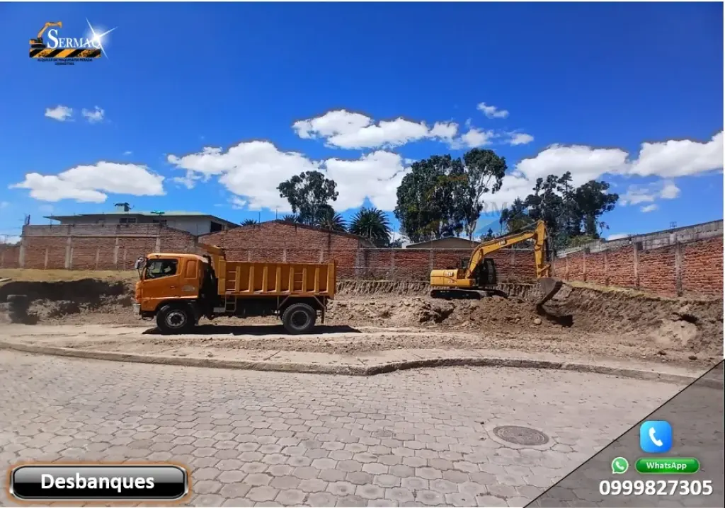 Alquiler de Excavadora, Desbanques, Derrocamientos, Demolición, Excavación.