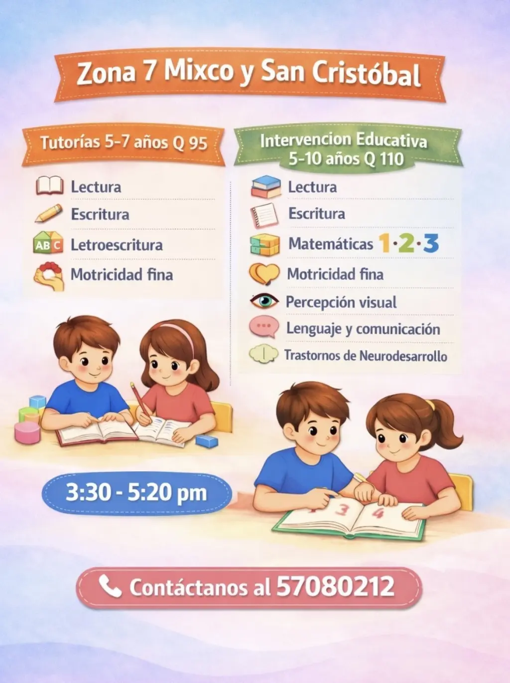 Servicios de Tutoría  y intervención Educativa para Niños