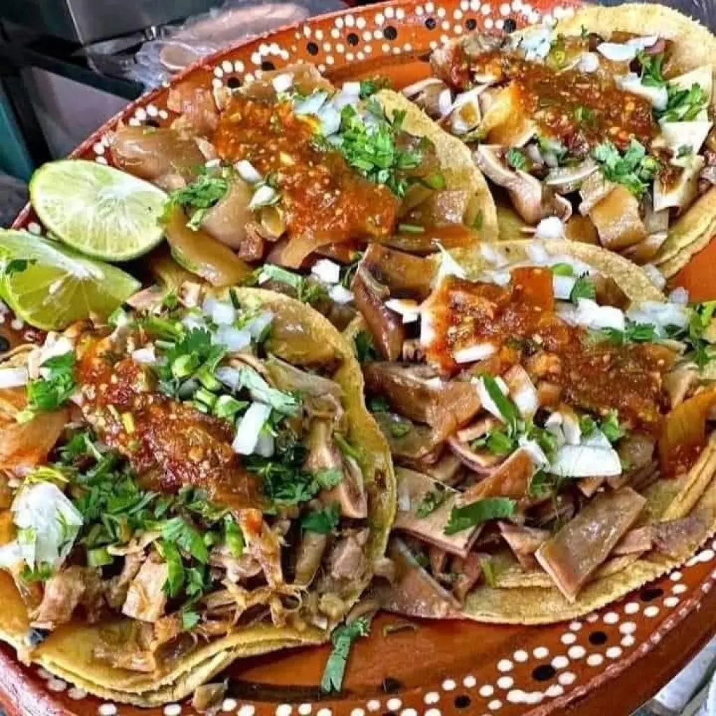 Tacos con tortillas echas a Mano