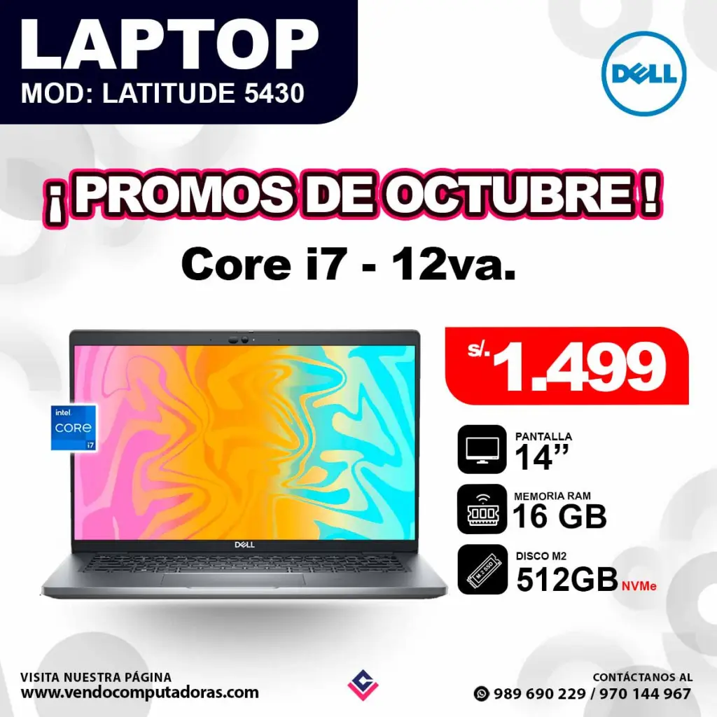 Laptop DELL core i7 - 12va. LATITUDE 5430