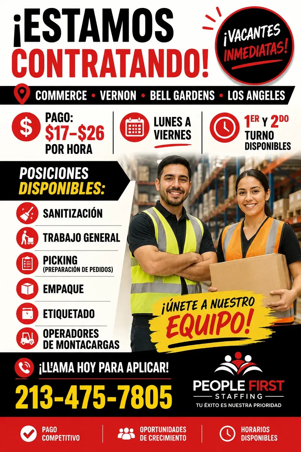 ¡ESTAMOS CONTRATANDO – VACANTES INMEDIATAS!