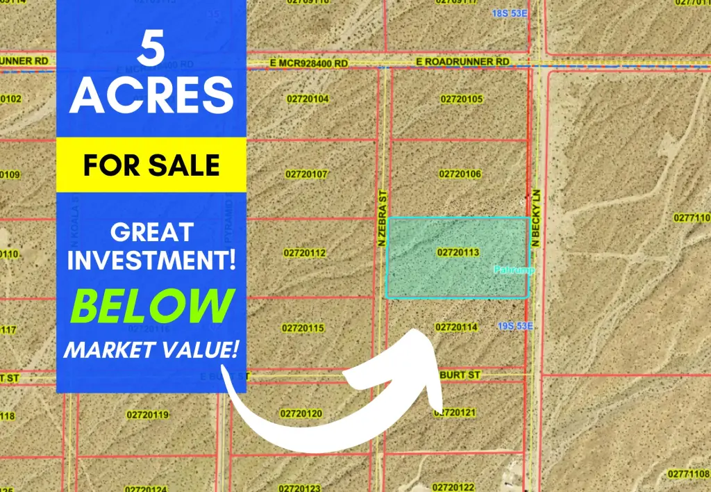 Terreno en Pahrump, 5 acres, ¡construya su casa! 39.000 $