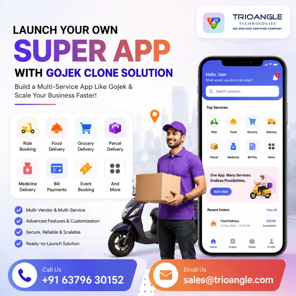 Gojek Clone 2026 – Start Your Own Multi-Service Super App Business