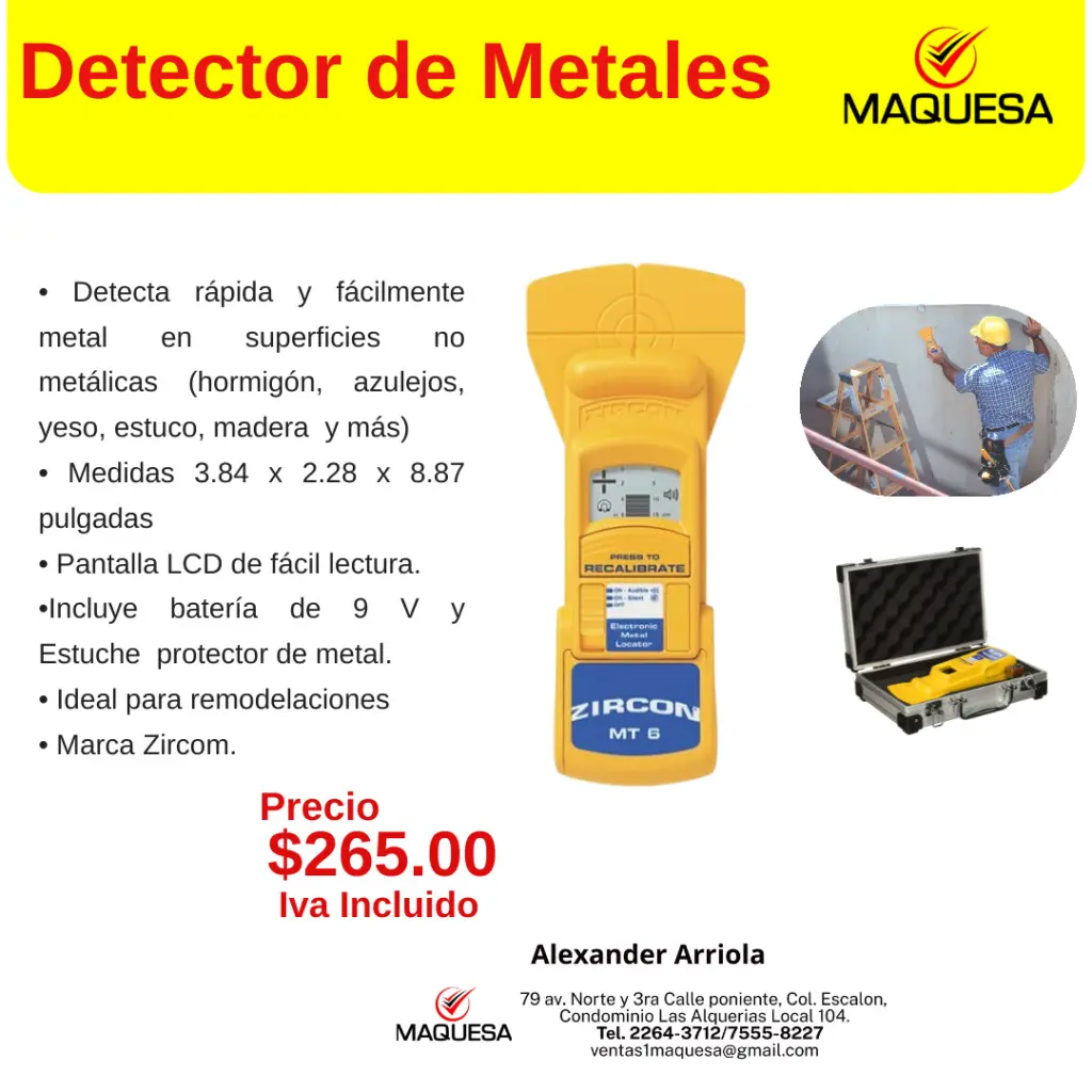 Detector de metáles, pantalla LCD. Detecta facil y rapidamente